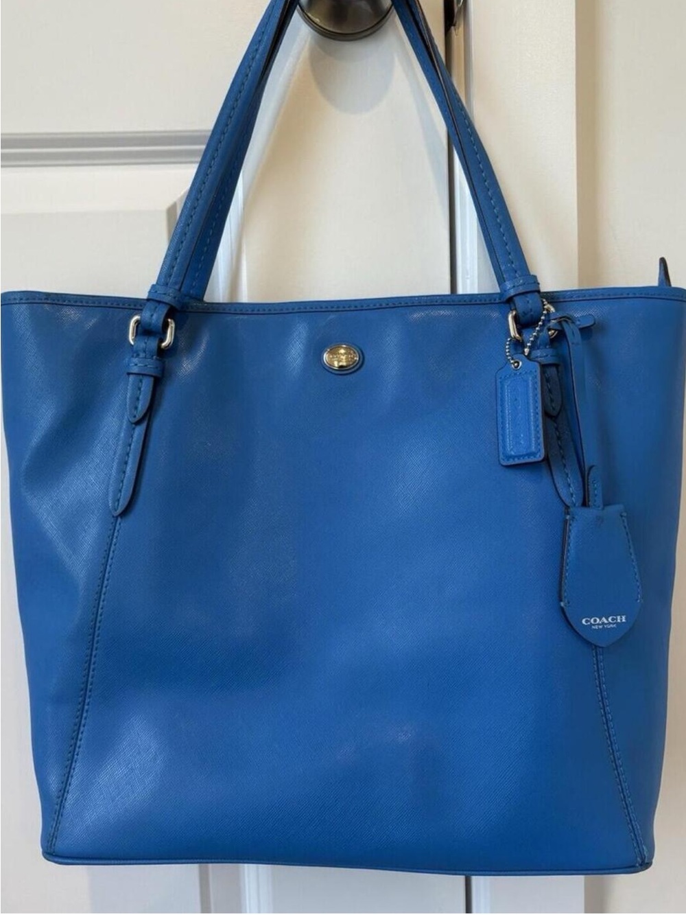Coach Saffiano Peyton Royal Blue Leather Tote - Picture 8 of 11